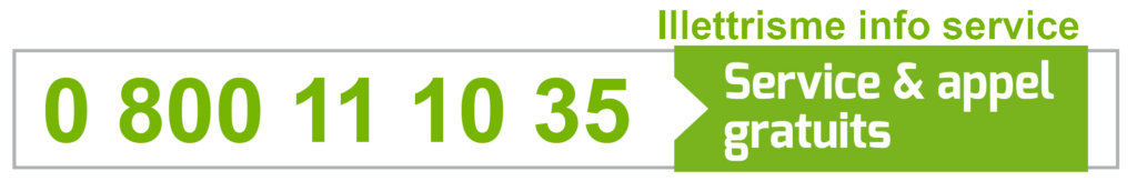 Numéro vert Illettrisme info service 0 800 11 10 35